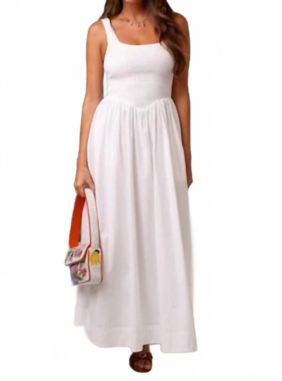 NEW SHORE sienna maxi dress in white